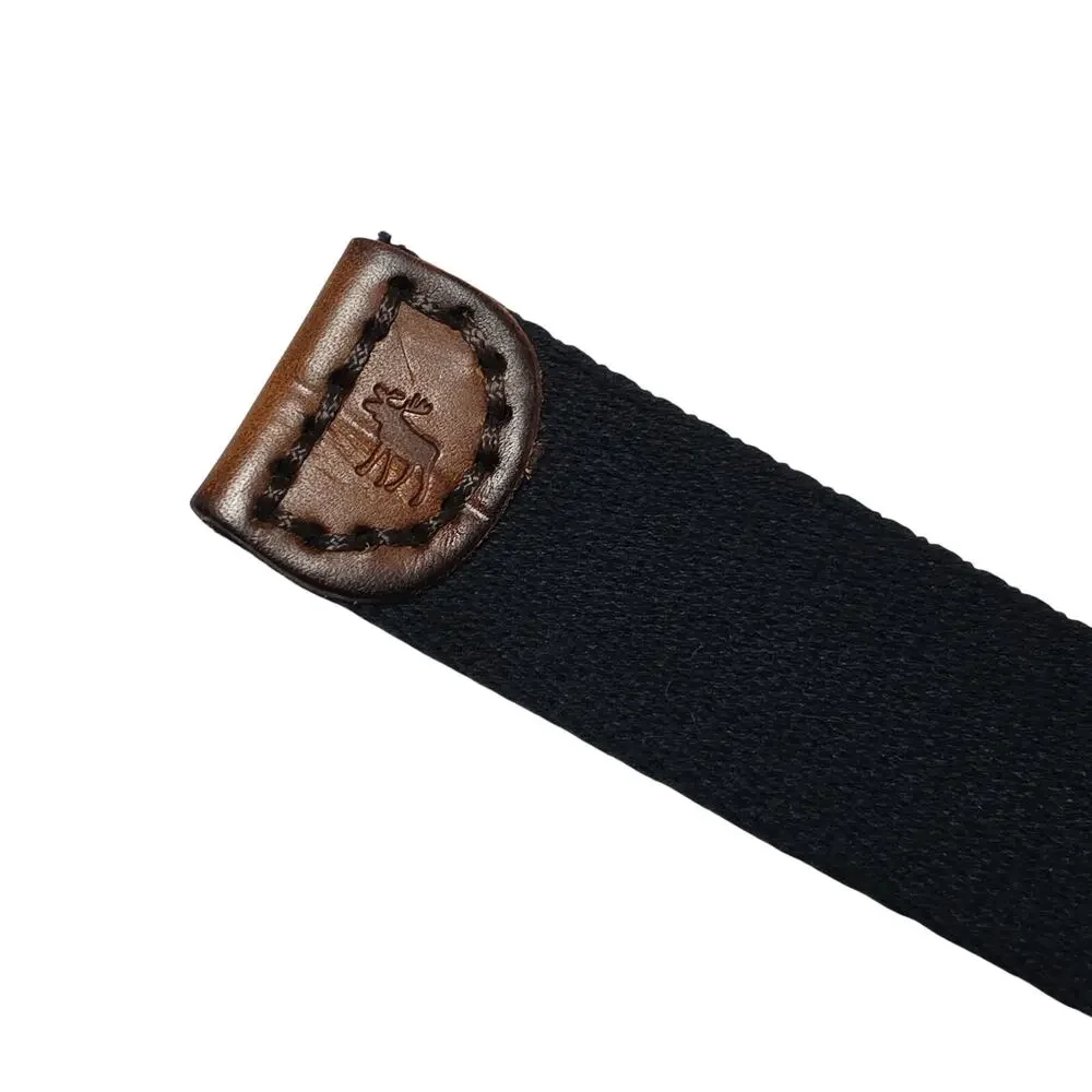 Vintage Abercrombie Canvas Leather Camo Belt Blue Green Moose Logo Boys 28
